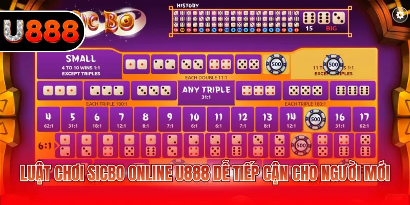 Luật chơi Sicbo online U888 dễ tiếp cận cho người mới